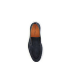 Santoni Blue Calf Leather Bos Taurus Slip-On Loafers