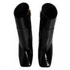 Dolce & Gabbana Black Jackie Leather Mid Calf Boots Shoes