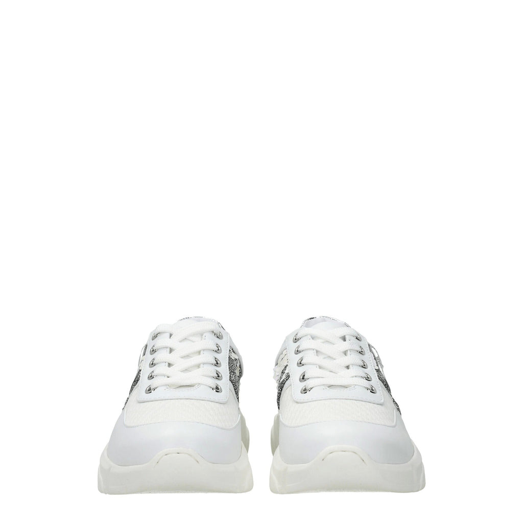 Love Moschino White Fabric Chunky Sneakers