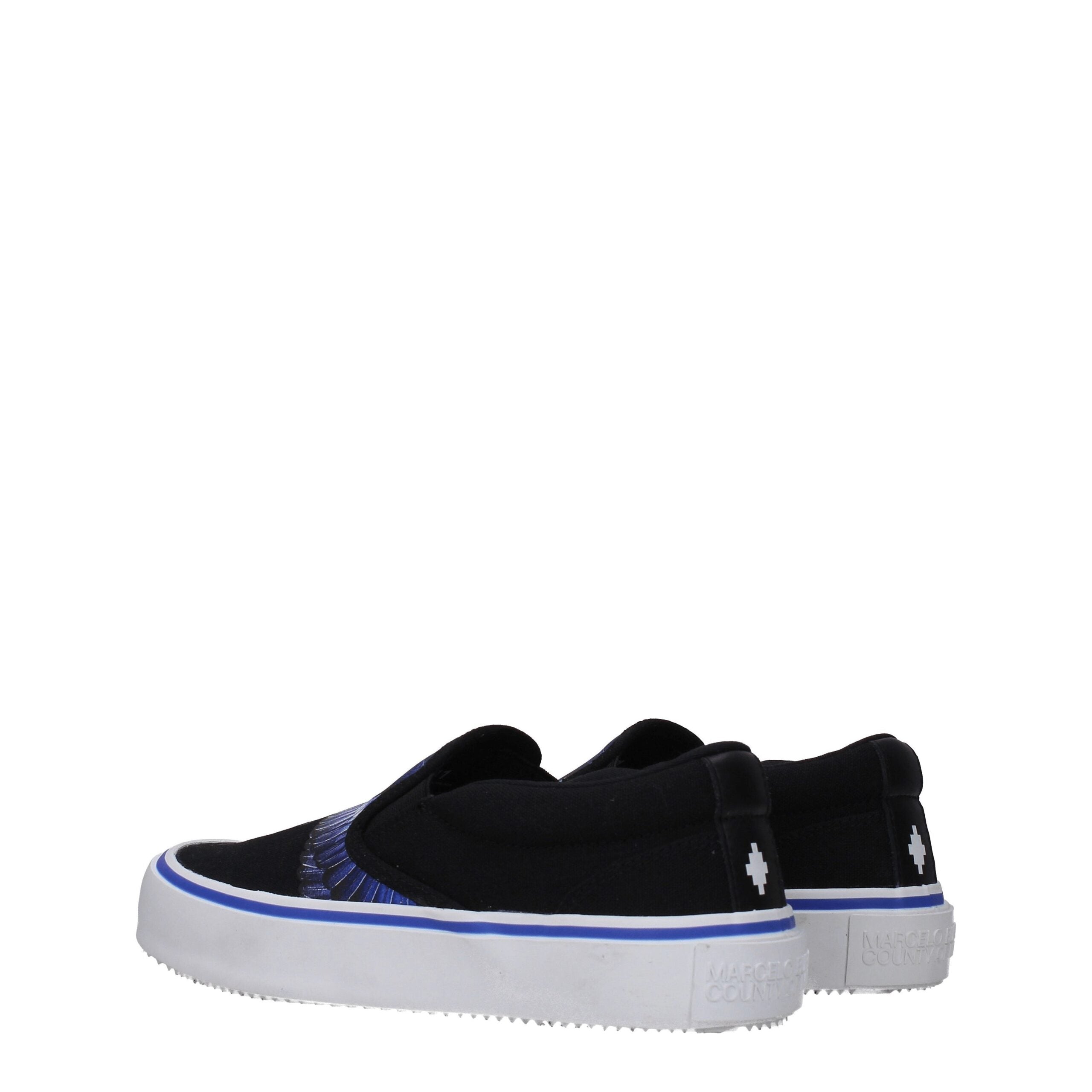 Marcelo Burlon Black Fabric Slip-On Loafers