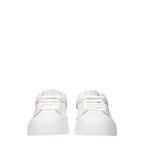 Dolce & Gabbana White Leather Low Top Sneakers