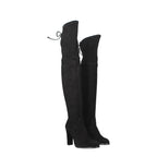 Stuart Weitzman Black Leather Over The Knee