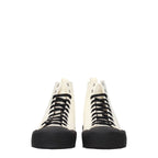 Jil Sander Beige Fabric High Top Sneakers
