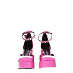 Versace Pink Satin Platform Pumps