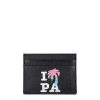 Palm Angels Black Leather Cardholder