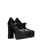 Stuart Weitzman Black Leather Platform Pumps