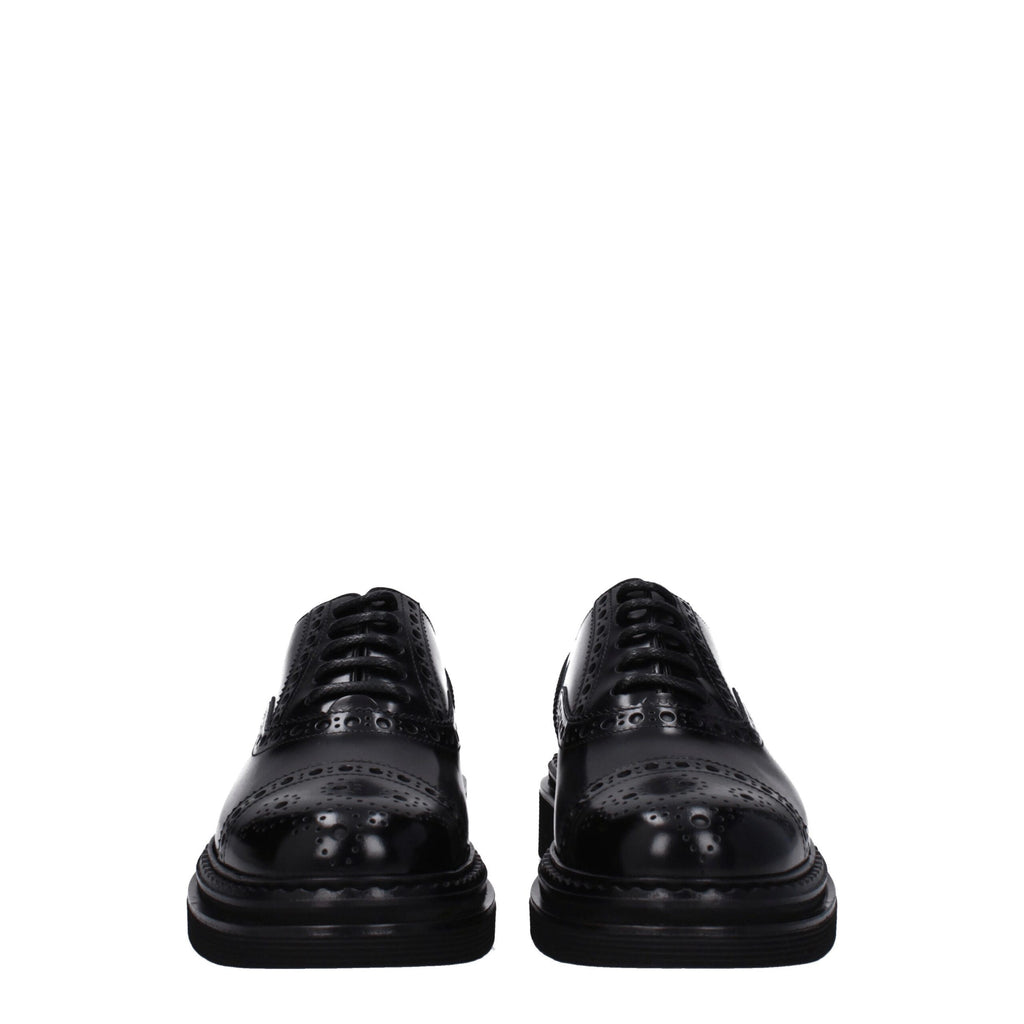 Dolce & Gabbana Black Leather Oxfords And Derbies