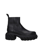Off-White Black Leather Ankle Boots