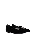 Palm Angels Black Velvet Slip-On Loafers