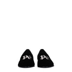 Palm Angels Black Velvet Slip-On Loafers