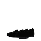 Palm Angels Black Velvet Slip-On Loafers