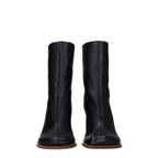 Jacquemus Black Leather Ankle Boots