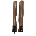 Versace Beige Fabric High Heel Boots