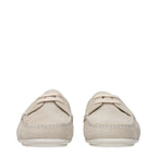 Prada Gray Leather Slip-On Loafers