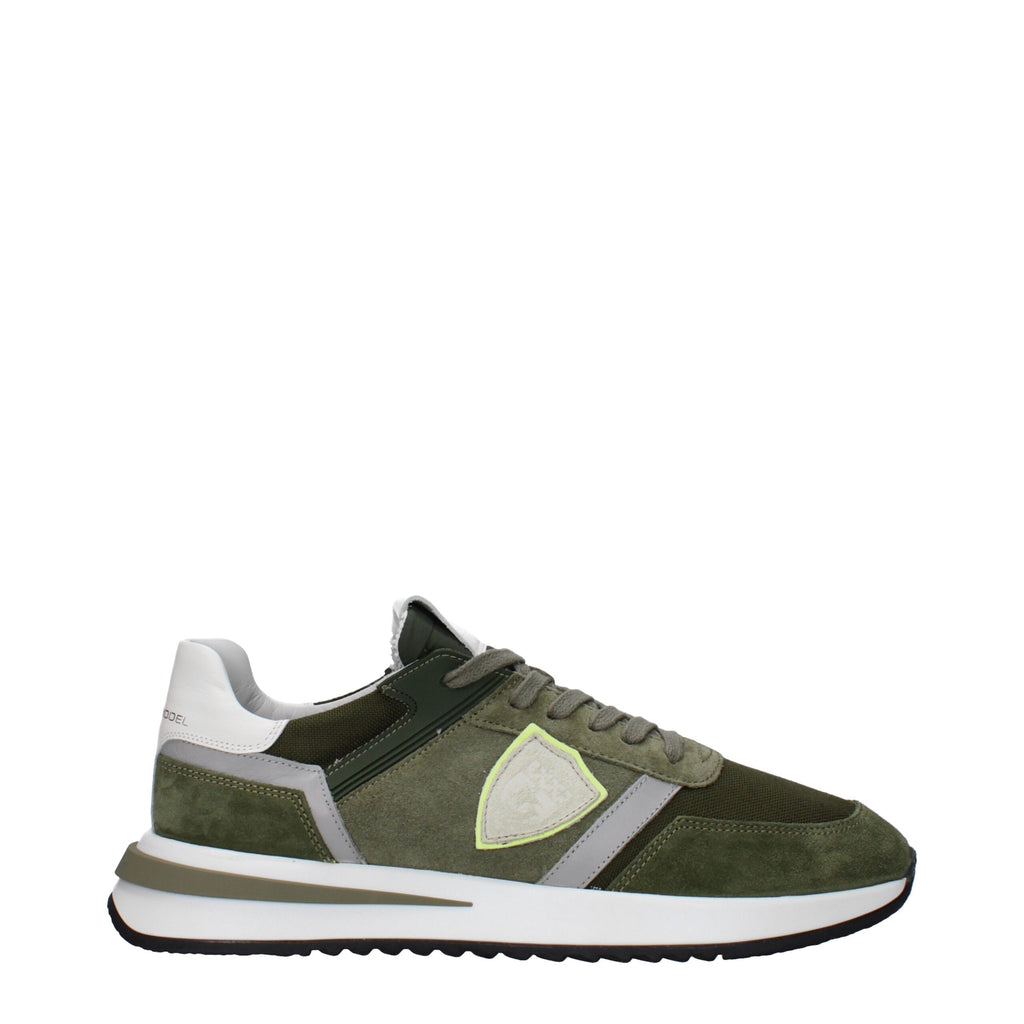 Philippe Model Green Leather Athletic Sneakers