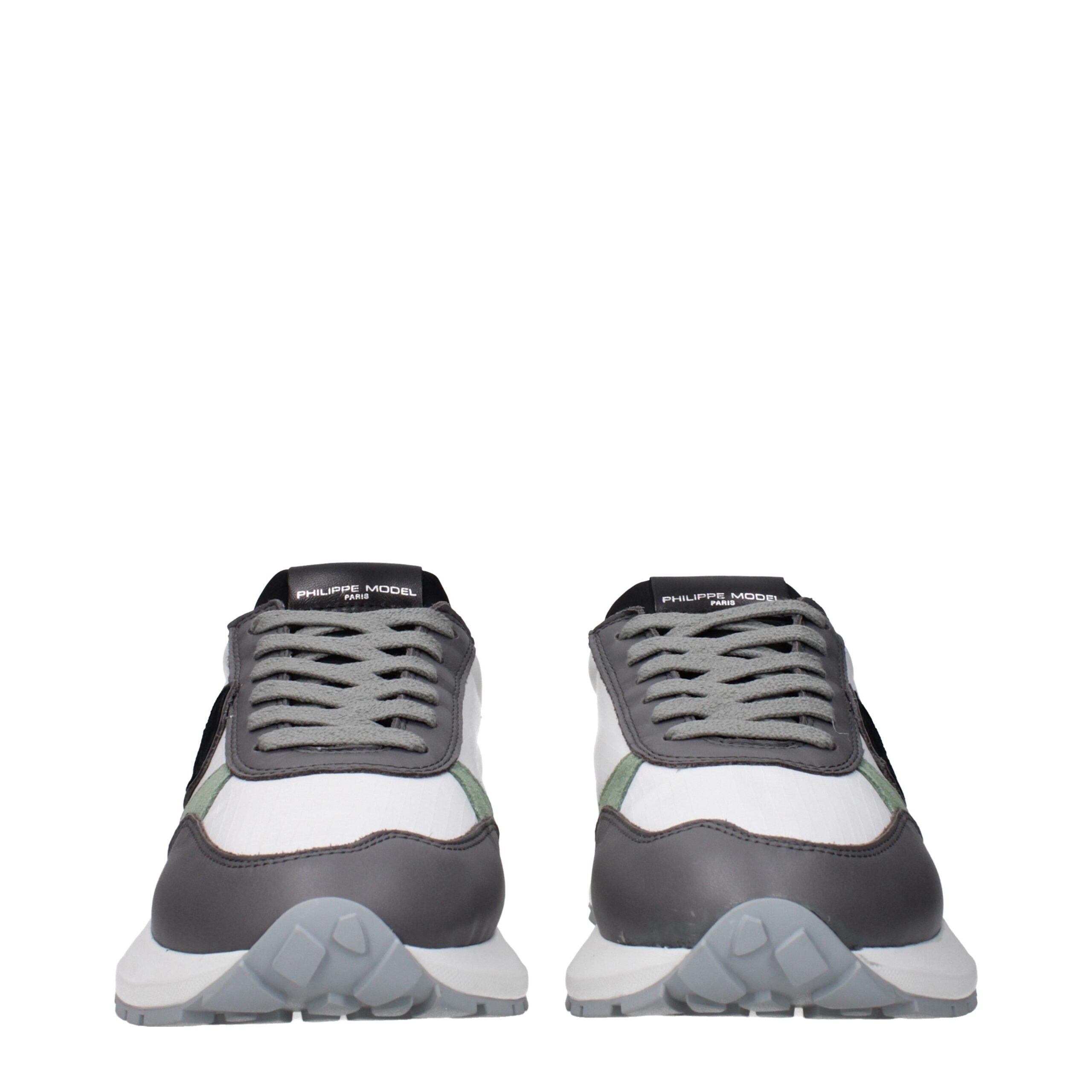 Philippe Model White Fabric Athletic Sneakers