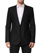 Dolce & Gabbana Black Wool Single Breasted Jacket Blazer