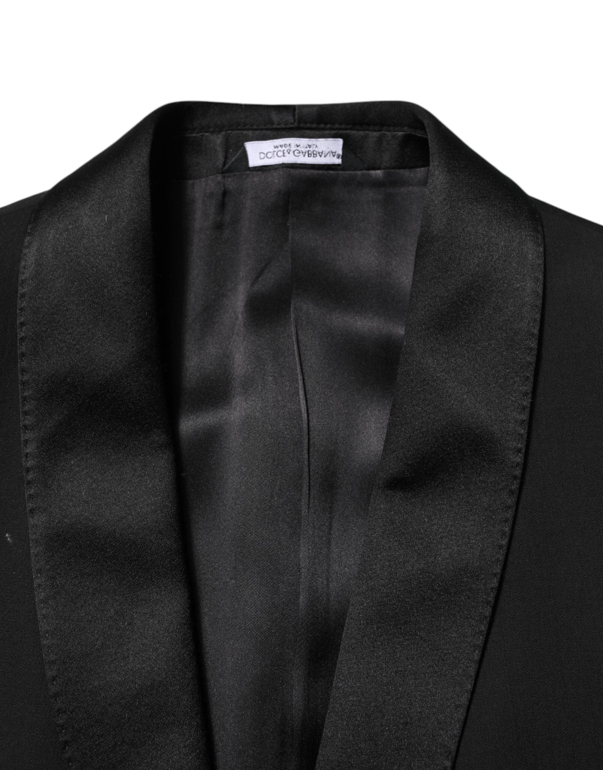 Dolce & Gabbana Black Wool 3 Piece Single Breasted Suit