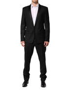 Dolce & Gabbana Black Wool Men Single Breasted 2 Piece Suit