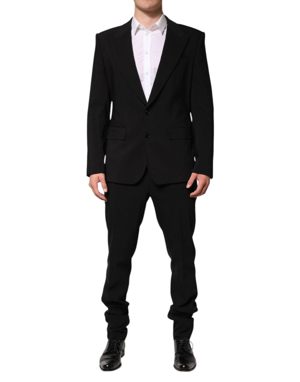 Dolce & Gabbana Black Cotton Single Breasted 2 Piece Suit