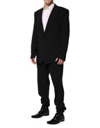 Dolce & Gabbana Black Cotton Single Breasted 2 Piece Suit