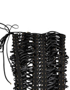 Dolce & Gabbana Black Eyelet Embellished Corset Style Top