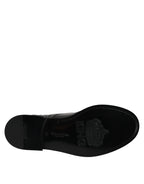 Dolce & Gabbana Black Leather Lace Up Mid Calf Boots Shoes