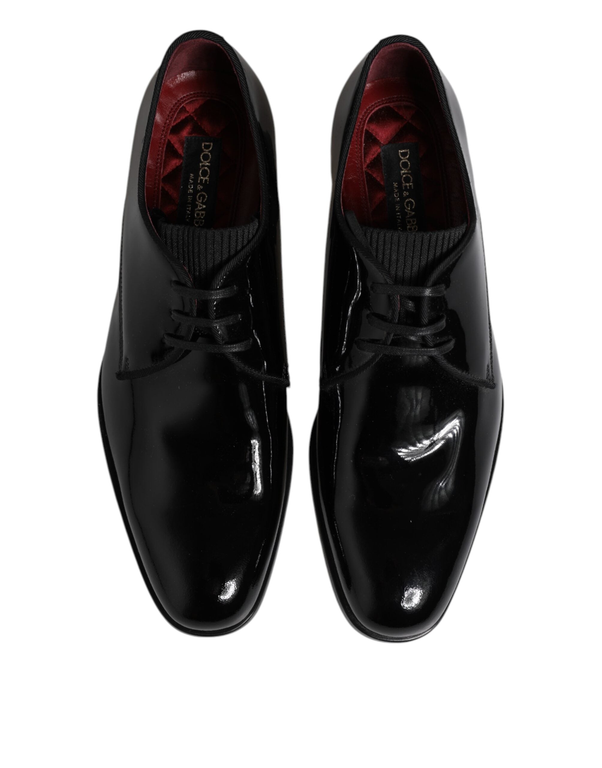 Dolce & Gabbana Black Leather Lace Up Men Derby Formal Shoes