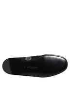 Dolce & Gabbana Blue Logo Cotton Loafers Formal Dress Shoes