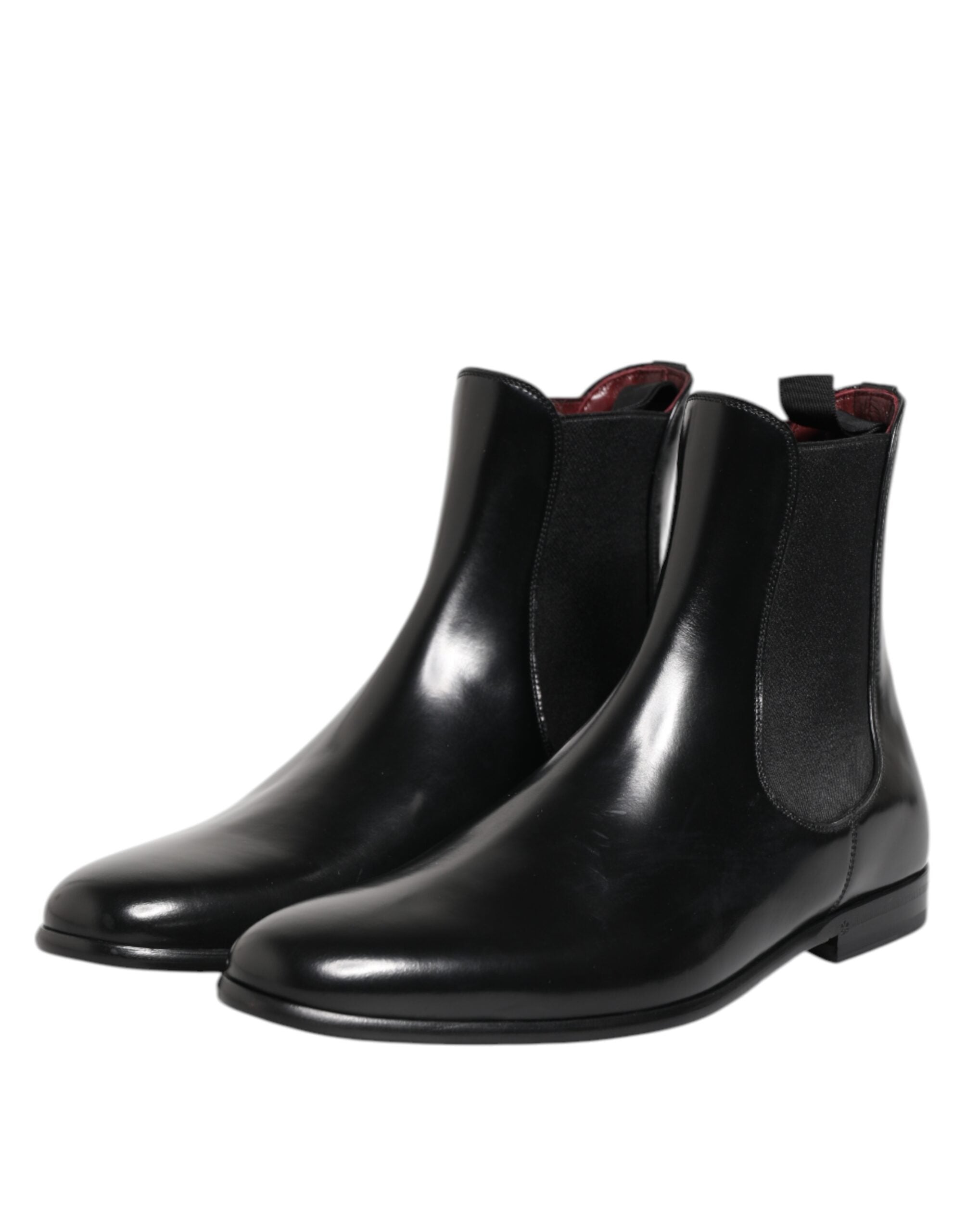 Dolce & Gabbana Black Chelsea Slip On Mid Calf Boots Shoes