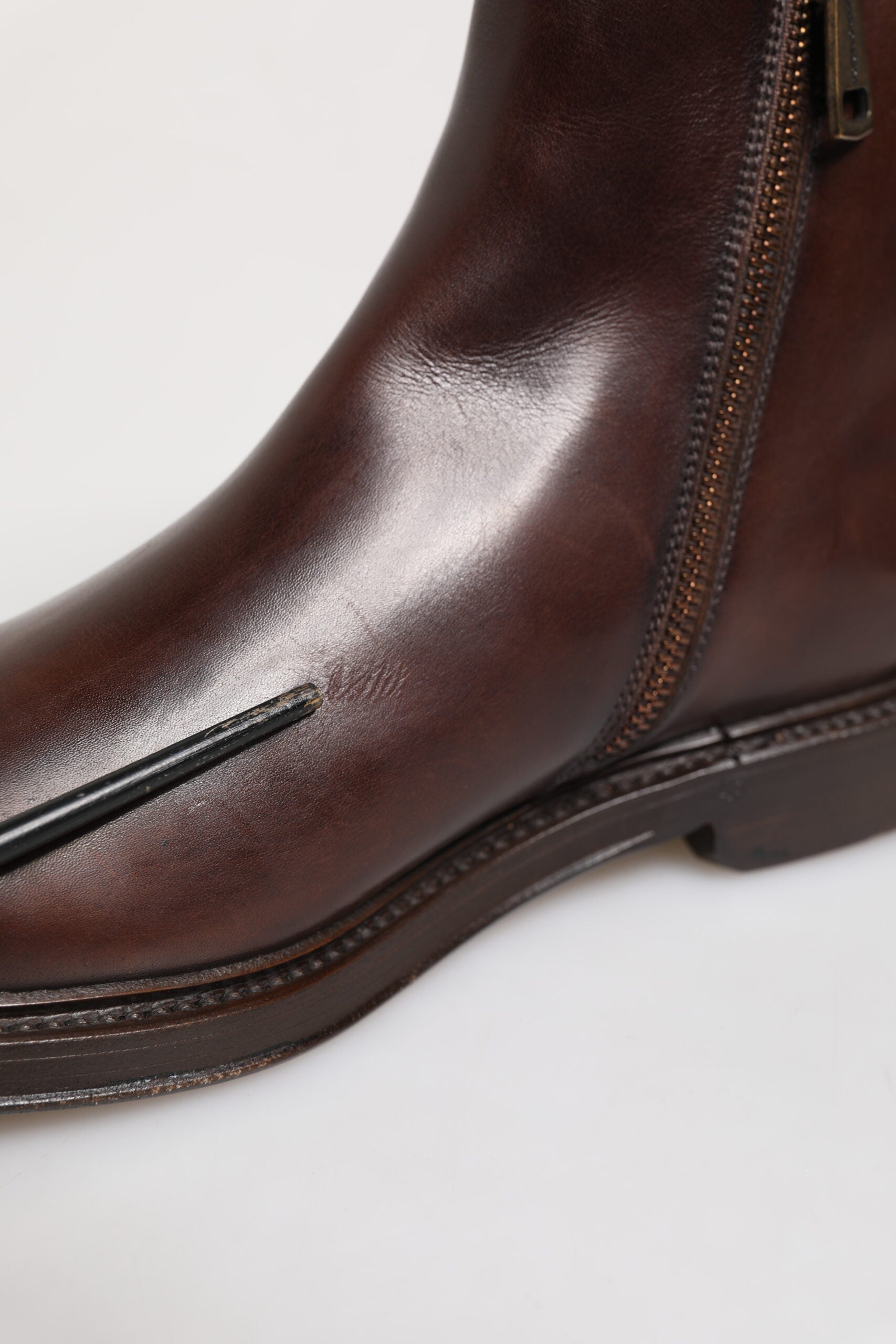 Dolce & Gabbana Brown Chelsea Leather Mid Calf Boots Shoes