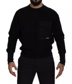 Dolce & Gabbana Black Cotton Crewneck Sweatshirt Sweater