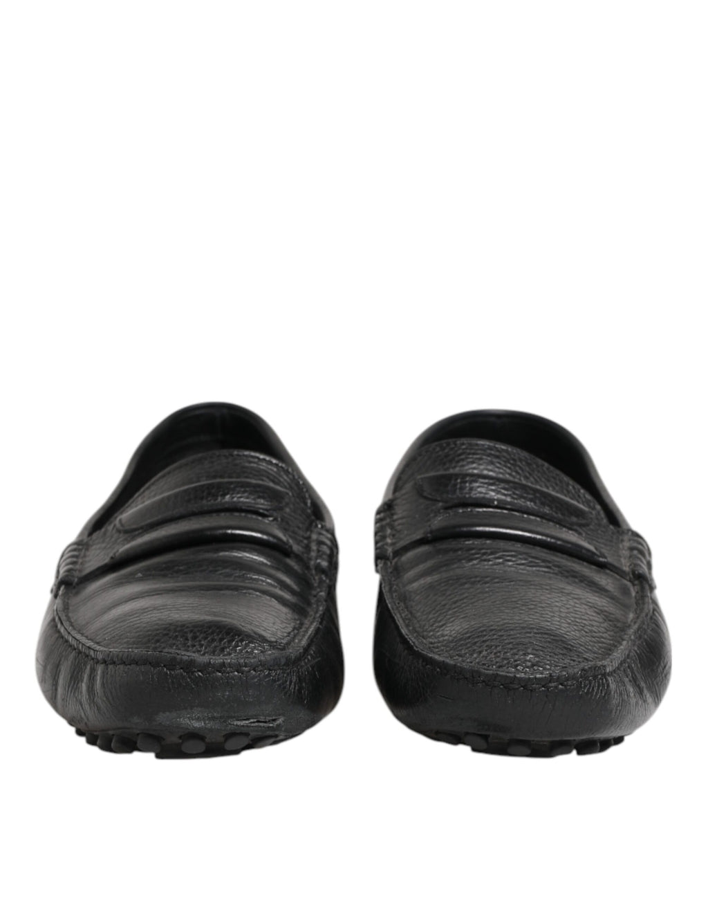 Dolce & Gabbana Black Leather Slip On Mocassin Loafer Shoes