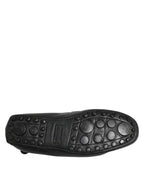 Dolce & Gabbana Black Leather Slip On Mocassin Loafer Shoes