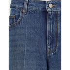 Valentino Blue Cotton Straight-Leg Jeans