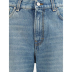 Haikure Light Blue Cotton Flared Jeans