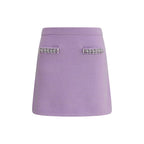 Self-Portrait Purple Viscose Mini Skirt