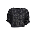 Desigual "Black Polyester Women Blouse with Contrasting Elastic Waistband"
