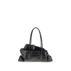 The Attico Black Calf Leather Bos Taurus Shoulder Bag