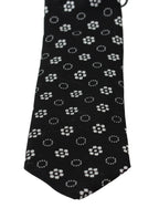 Dolce & Gabbana Black 100% Silk Floral Print Print Classic Tie