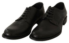 Dolce & Gabbana Black Lace Up Leather Men Formal Derby Shoes