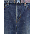 Sacai Blue Cotton Jeans Denim
