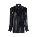 Ferragamo Black Silk Pattern Shirt