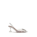 Amina Muaddi Silver Polyethylene Platform Pumps