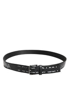 Dolce & Gabbana Black Polyester Leather Metal Buckle Belt