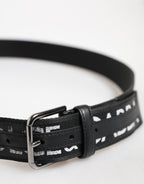 Dolce & Gabbana Black Polyester Leather Metal Buckle Belt