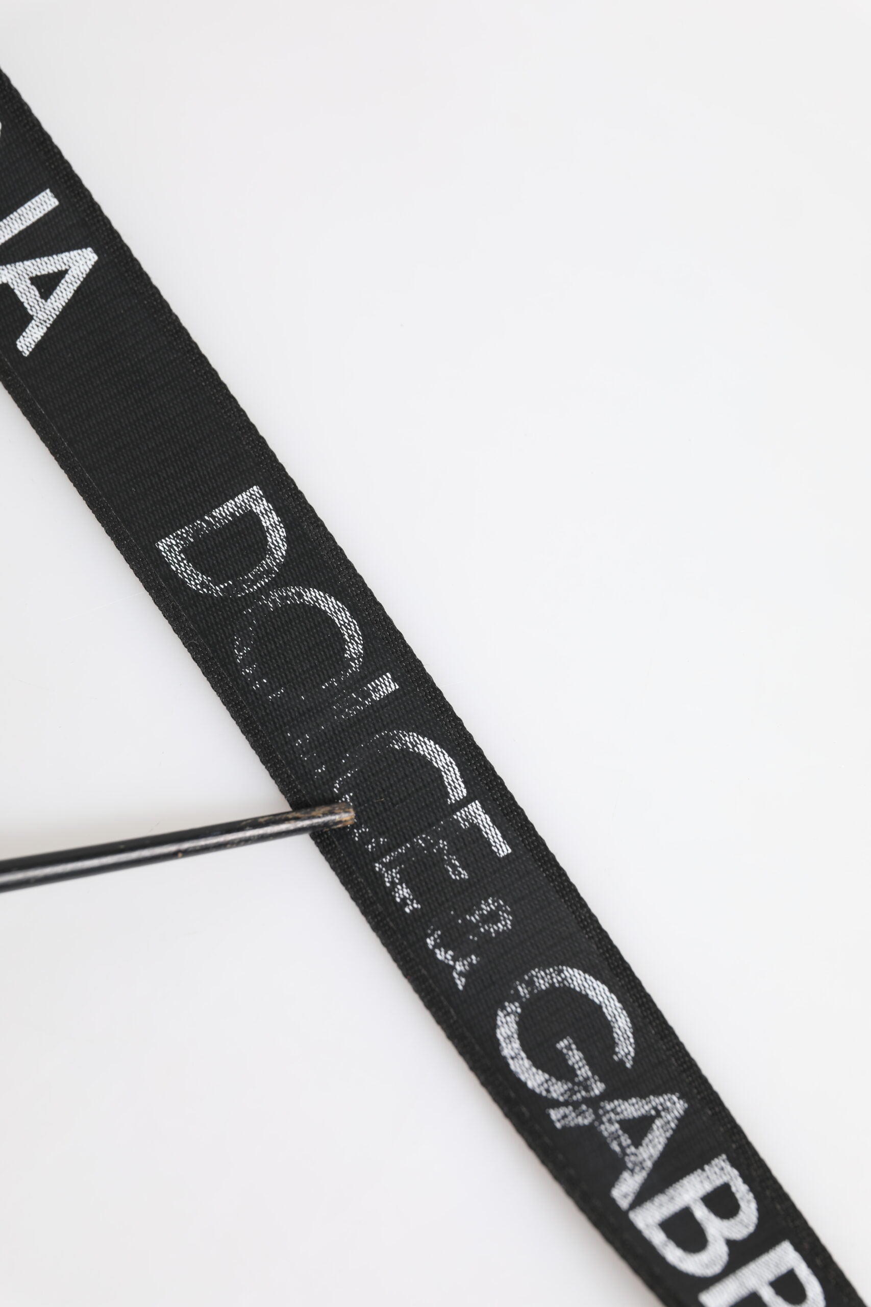 Dolce & Gabbana Black Polyester Leather Metal Buckle Belt