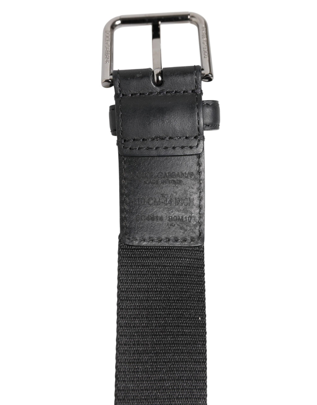Dolce & Gabbana Black Polyester Leather Metal Buckle Belt