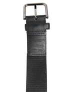 Dolce & Gabbana Black Polyester Leather Metal Buckle Belt