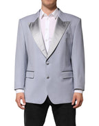 Dolce & Gabbana Gray Wool Single Breasted Men Suit Blazer